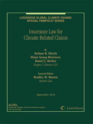cover image of Insurance Law for Climate Related Claims